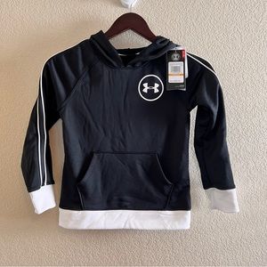 Under Armour Girls Black and White Pullover Hoodie Size Small NWT